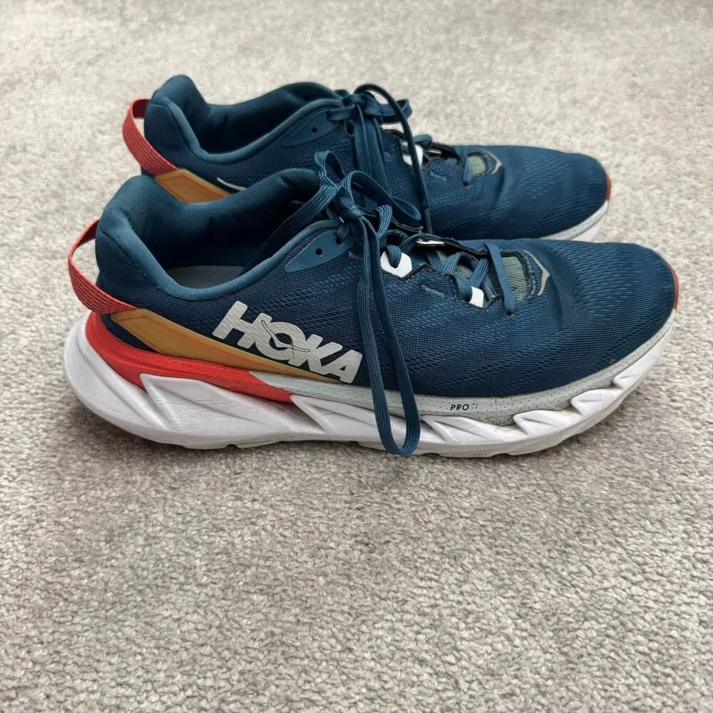 Hoka One One Elevon 2 Womens Size 10.5 Blue Red Profly Running Sneaker Low Top